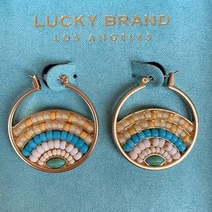 Lucky Brand Beaded Hoops